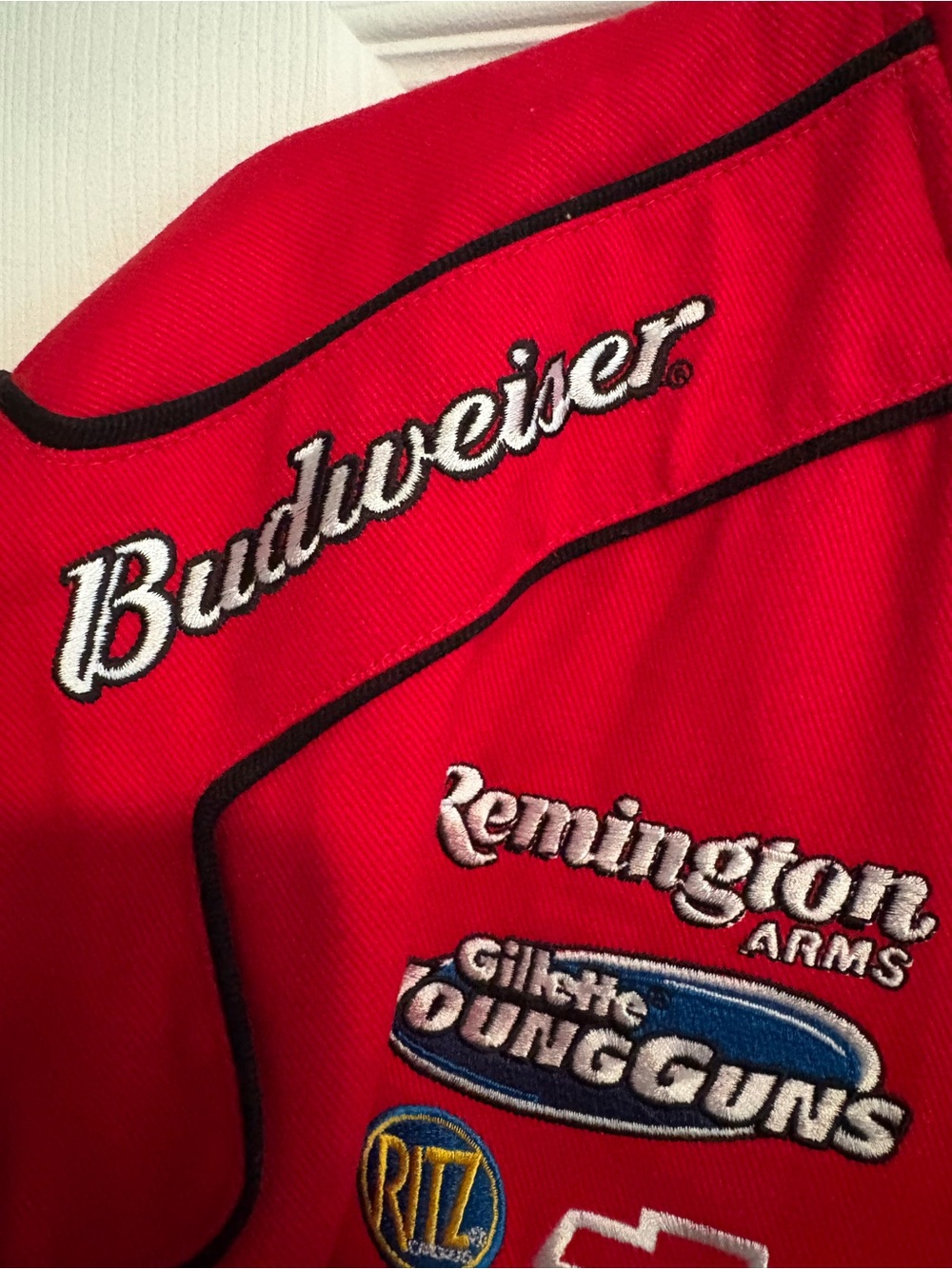 Budweiser Red Racing Patch Bomber Jacket - Picture 6 of 9